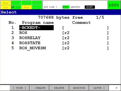 ROS-Industrial TPE programs on the controller after installation